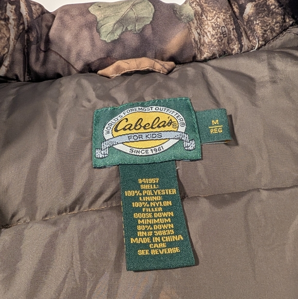Cabela's For Kids Camo Goose Down Quilted Puffer Vest Size Medium - Picture 3 of 9